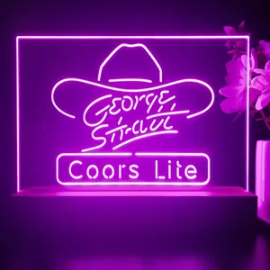 Coors Light George Strait Hat LED Desk Light