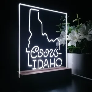 Coors Light Idaho Map LED Desk Light