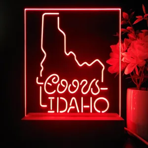 Coors Light Idaho Map LED Desk Light