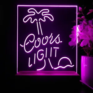 Coors Light Palm Tree LED Desk Light