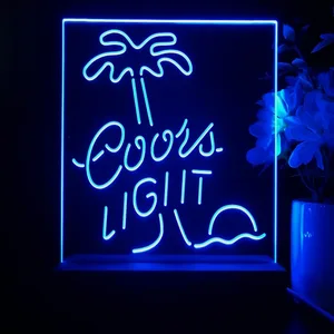 Coors Light Palm Tree LED Desk Light