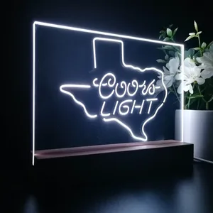 Coors Light Texas Map LED Desk Light