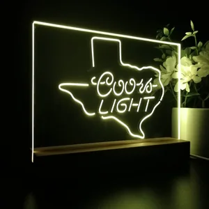 Coors Light Texas Map LED Desk Light