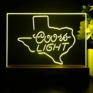 Coors Light Texas Map LED Desk Light