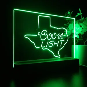 Coors Light Texas Map LED Desk Light