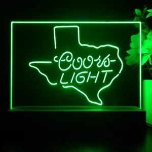 Coors Light Texas Map LED Desk Light