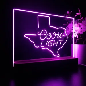 Coors Light Texas Map LED Desk Light