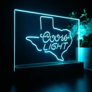 Coors Light Texas Map LED Desk Light