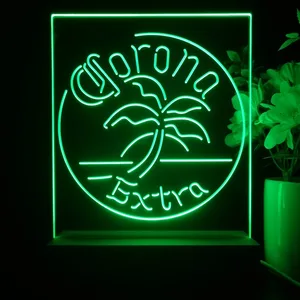 Corona Extra Round Palm Tree LED Desk Light