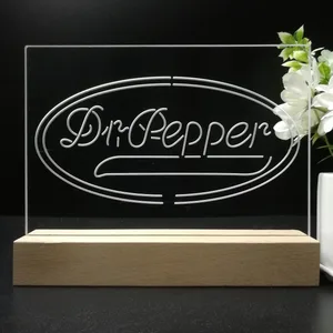 Dr. Pepper Plain Logo LED Desk Light