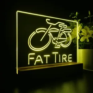 Fat Tire Bicycle Logo LED Desk Light