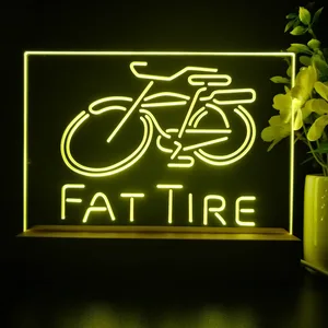 Fat Tire Bicycle Logo LED Desk Light