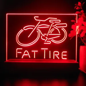 Fat Tire Bicycle Logo LED Desk Light