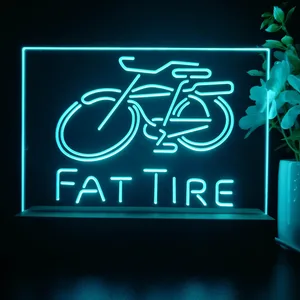 Fat Tire Bicycle Logo LED Desk Light