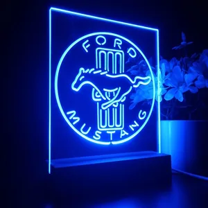 Ford Mustang Bars Logo LED Desk Light
