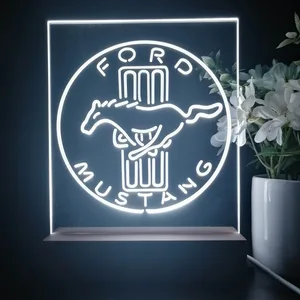 Ford Mustang Bars Logo LED Desk Light