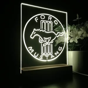 Ford Mustang Bars Logo LED Desk Light
