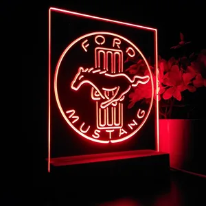 Ford Mustang Bars Logo LED Desk Light