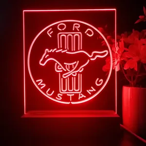 Ford Mustang Bars Logo LED Desk Light