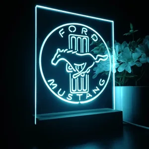Ford Mustang Bars Logo LED Desk Light