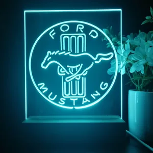 Ford Mustang Bars Logo LED Desk Light