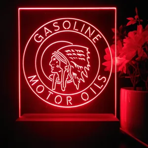 Gasoline Motor Oils Red Indian LED Desk Light