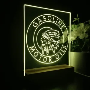 Gasoline Motor Oils Red Indian LED Desk Light