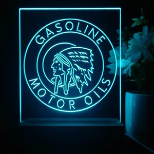 Gasoline Motor Oils Red Indian LED Desk Light