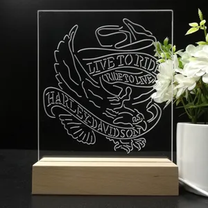 Harley Davidson Live to Ride Eagle LED Desk Light