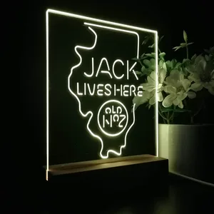 Jack Daniel's Jack Lives Here Illinois LED Desk Light