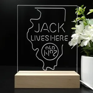 Jack Daniel's Jack Lives Here Illinois LED Desk Light