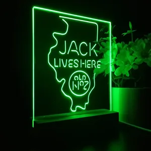 Jack Daniel's Jack Lives Here Illinois LED Desk Light