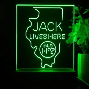 Jack Daniel's Jack Lives Here Illinois LED Desk Light