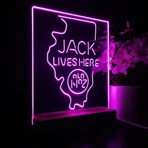 Jack Daniel's Jack Lives Here Illinois LED Desk Light
