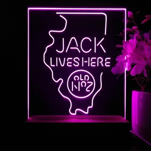 Jack Daniel's Jack Lives Here Illinois LED Desk Light