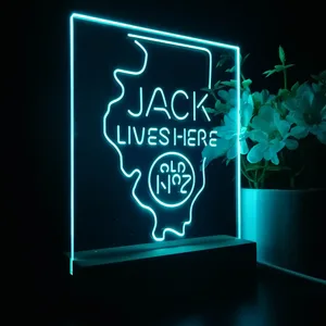 Jack Daniel's Jack Lives Here Illinois LED Desk Light