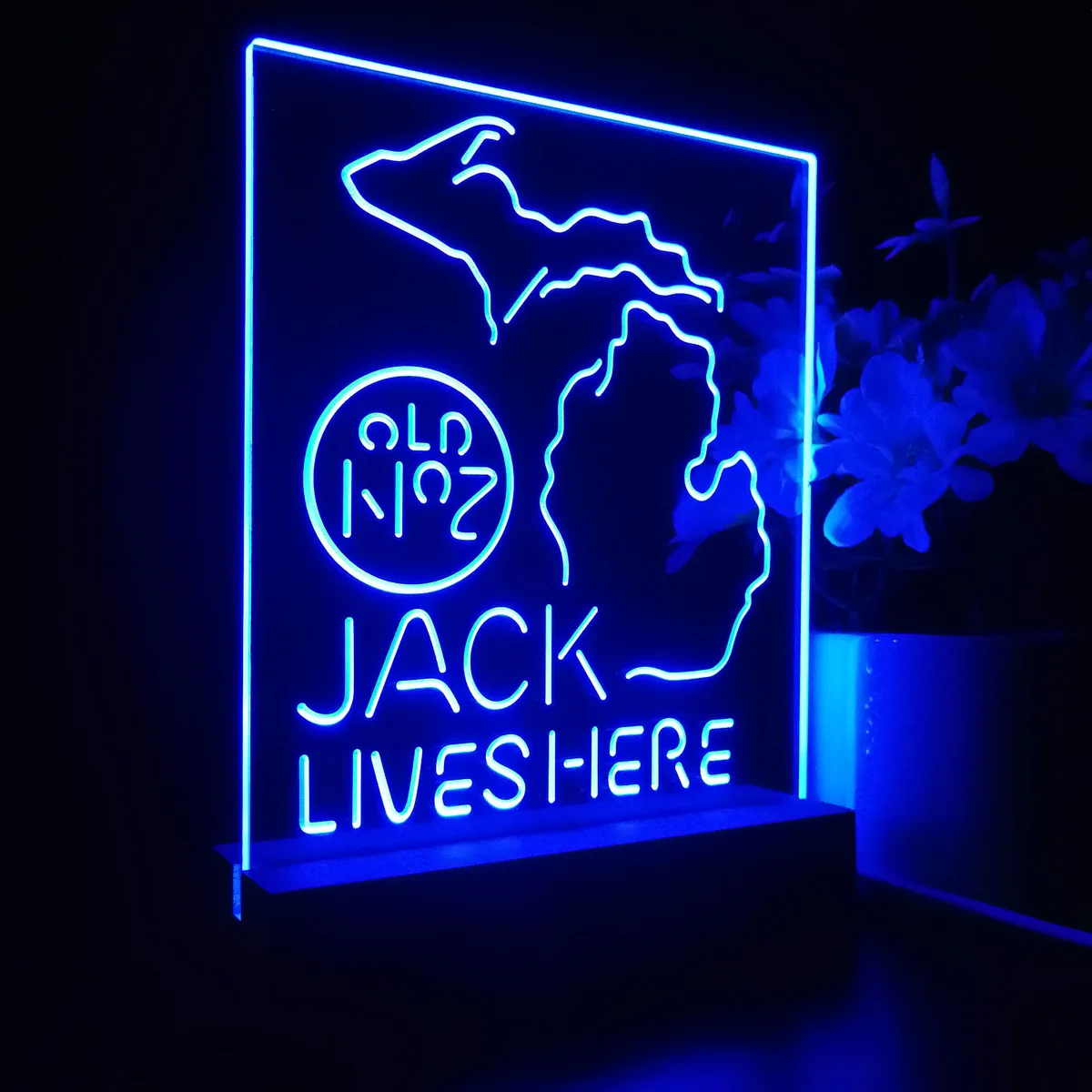 Jack Daniel's Jack Lives Here Michigan LED Desk Light