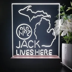 Jack Daniel's Jack Lives Here Michigan LED Desk Light