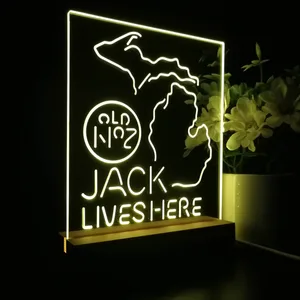 Jack Daniel's Jack Lives Here Michigan LED Desk Light