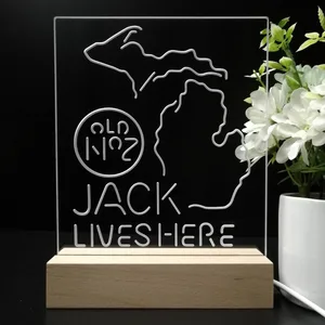 Jack Daniel's Jack Lives Here Michigan LED Desk Light