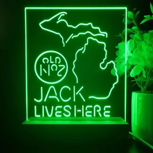 Jack Daniel's Jack Lives Here Michigan LED Desk Light