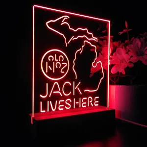 Jack Daniel's Jack Lives Here Michigan LED Desk Light