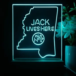Jack Daniel's Jack Lives Here Mississippi LED Desk Light