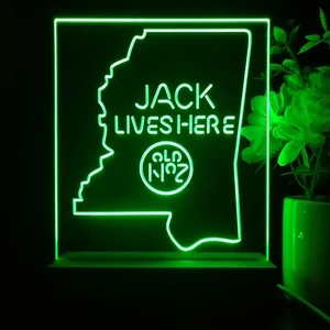Jack Daniel's Jack Lives Here Mississippi LED Desk Light