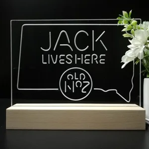 Jack Daniel's Jack Lives Here South Dakota LED Desk Light
