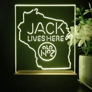 Jack Daniel's Jack Lives Here Wisconsin LED Desk Light