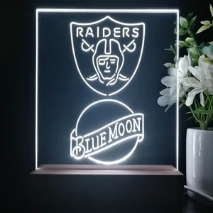 Las Vegas Raiders Blue Moon LED Desk Light