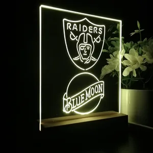 Las Vegas Raiders Blue Moon LED Desk Light