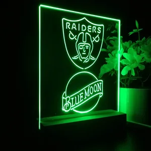 Las Vegas Raiders Blue Moon LED Desk Light