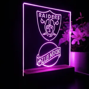 Las Vegas Raiders Blue Moon LED Desk Light